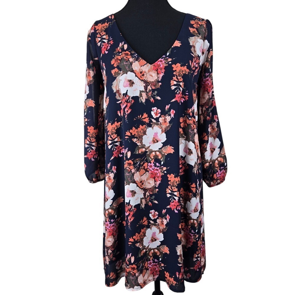 LULUS Floral Shift Women Dress Floral Split Sleeve Cottagecore Fairy Wedding‎